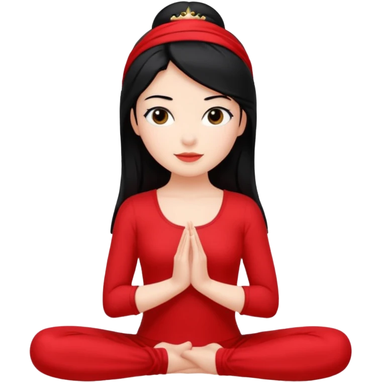 Black hair with red cloth pilates princess  emoji