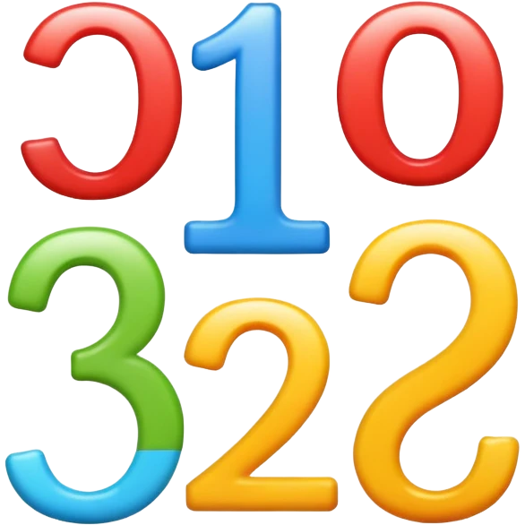 colorful numbers 1 2 3 with a smiling face, fun and inviting emoji