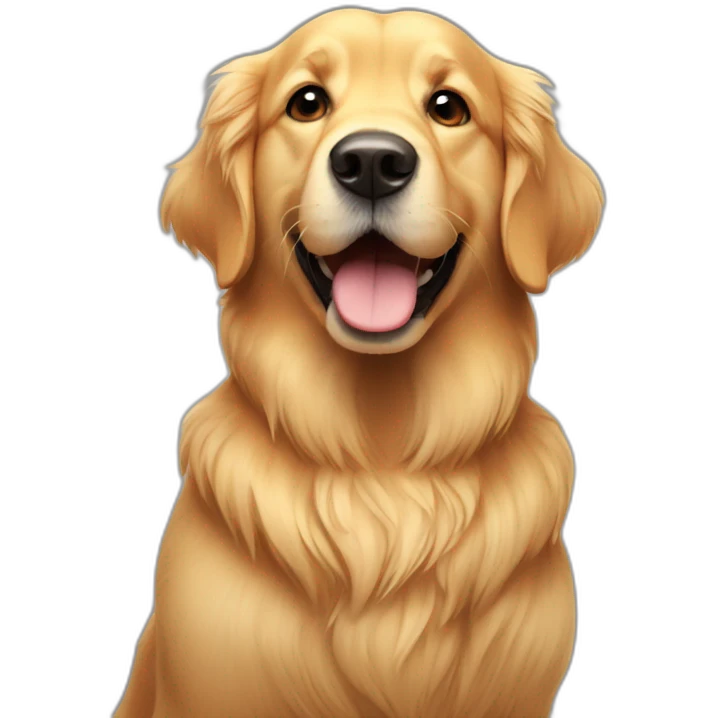 Golden retriever with the caption "Crispy" emoji