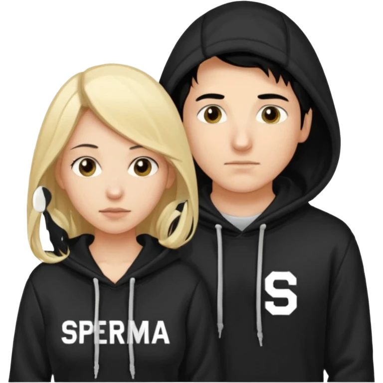 chce by to byla taka emotka 🙍‍♂️
chlopaka z czarnymi losami i czarna bluza z biaty.m
napisem "sperma" na srdoku i zeby za nim stala taka ladna blondynka z wlosami do klatki piersiowej ciagnaca za sznurek od
kaptura od bluzy tej pierwszej osobyl emoji