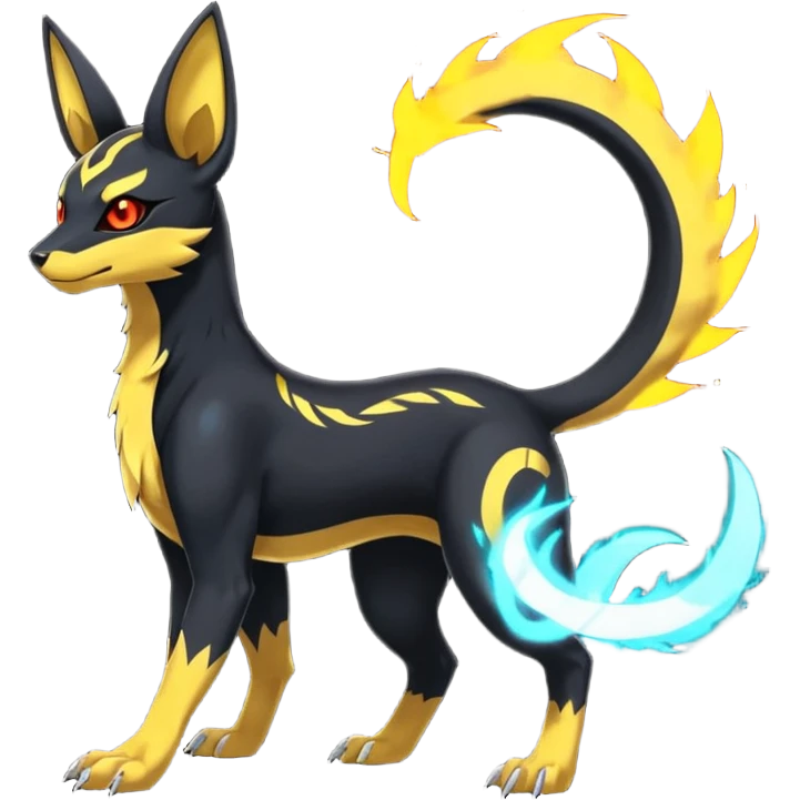 Umbreon-Anubis-Salandit-Zeraora-fusion, full body emoji