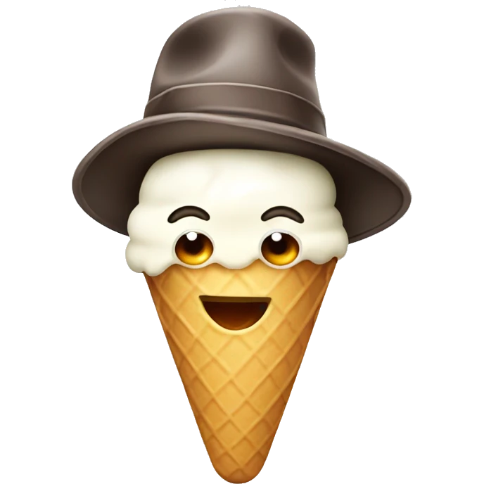ice cream with a hat emoji
