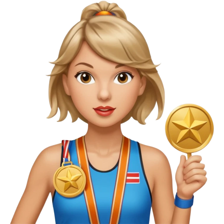 taylor swith picking running a marathon with gold medal emoji