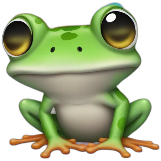 frog with colors of the trans pride flag emoji