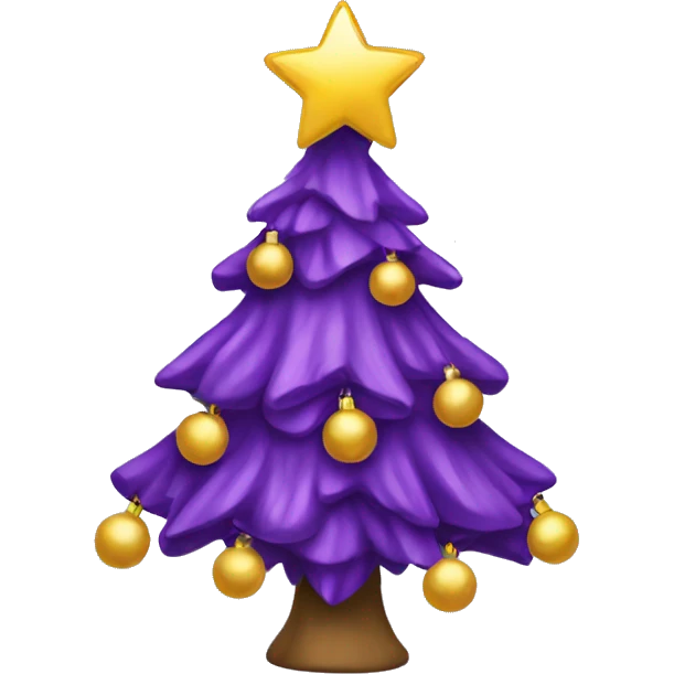 Purple Christmas tree with a bow emoji