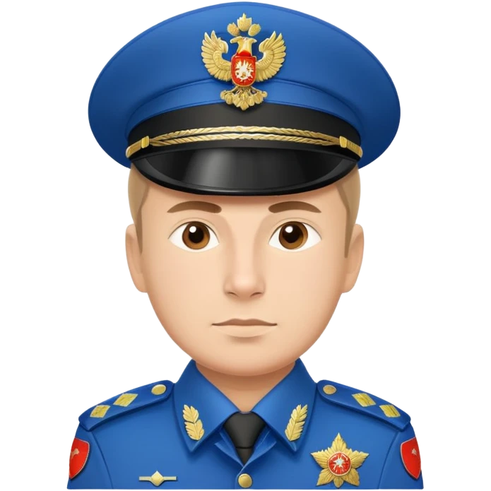 Russian policeman with traditional Russian police hat and uniform emoji