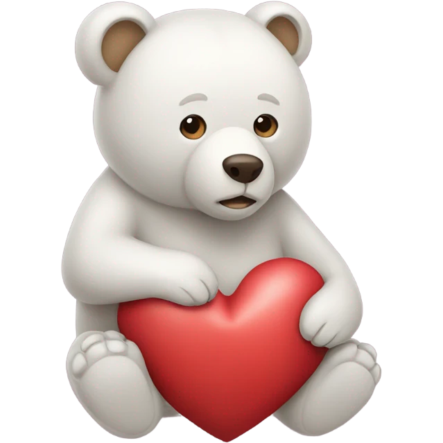 Bear holding a heart emoji