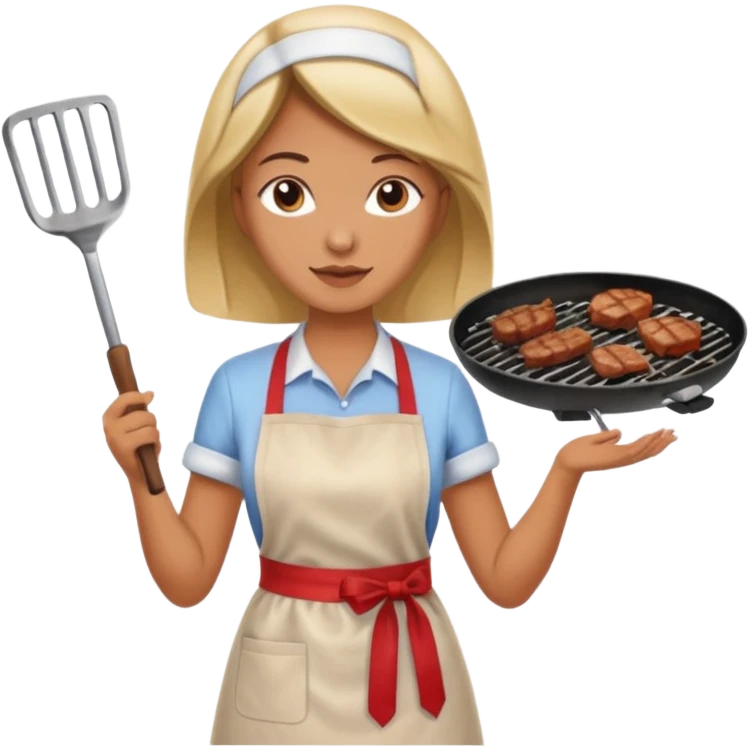 mujer haciendo asado emoji
