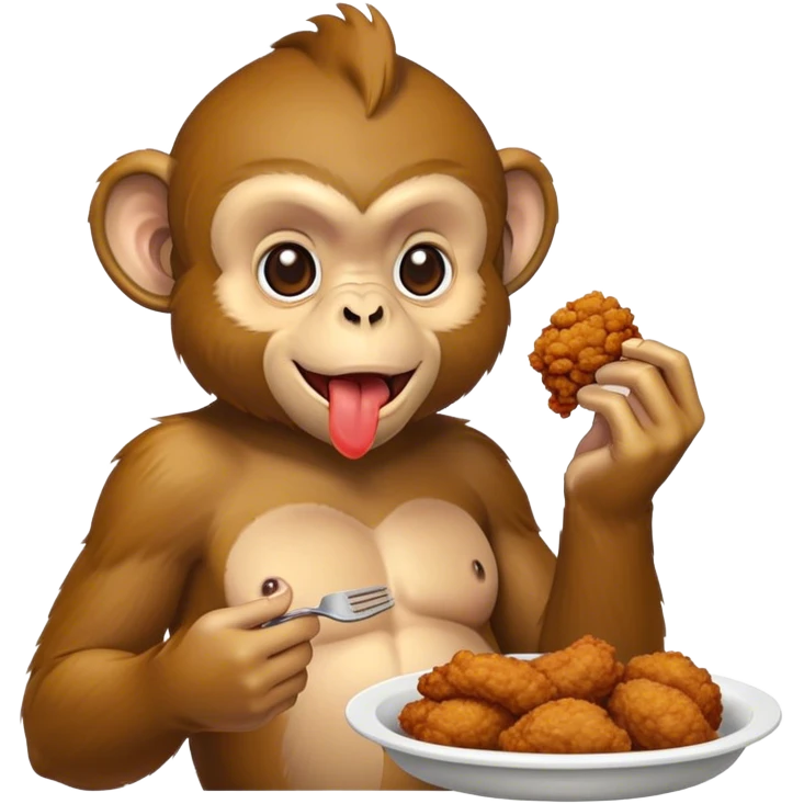 monkey eating kfc emoji