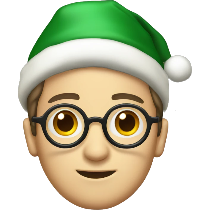 harry potter wearing christmas hat emoji