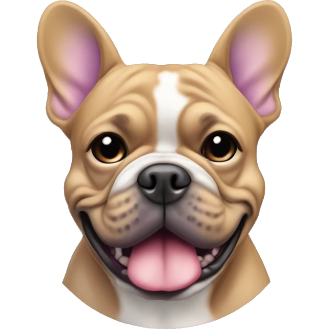 Tan and and lilac only at mouth ears and tail French bull dog emoji