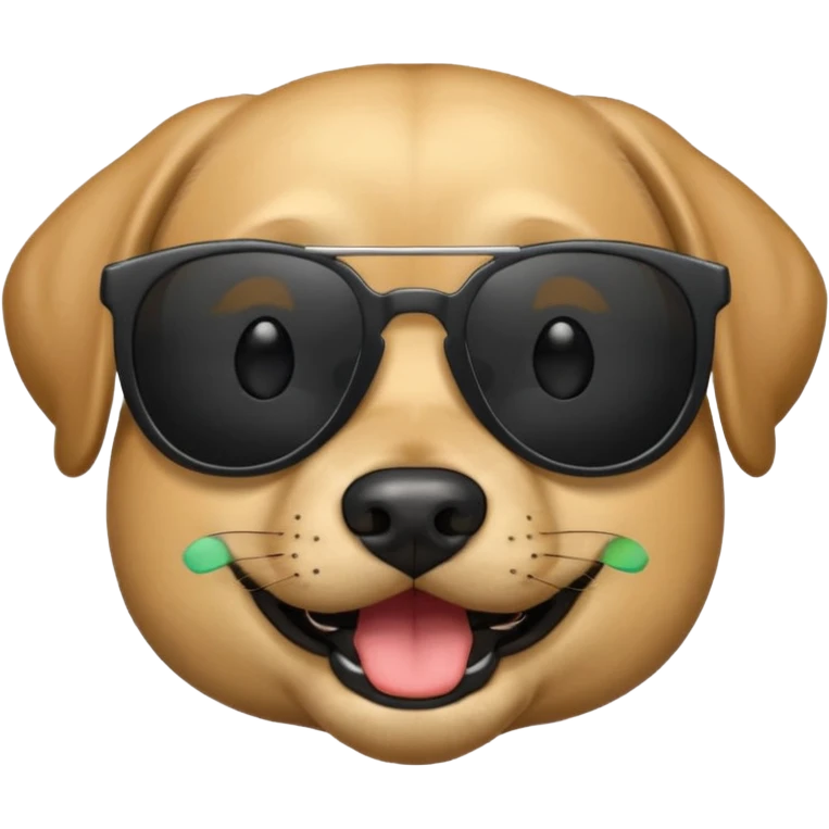 Apple style emoji Labrador head add black sunglasses  emoji