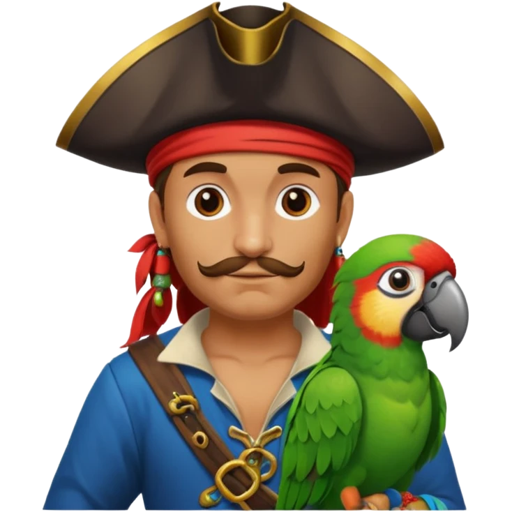 pirate and parrot emoji