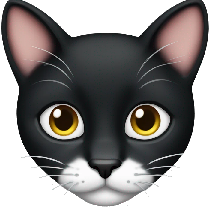 black cat with a white chin and white paws emoji
