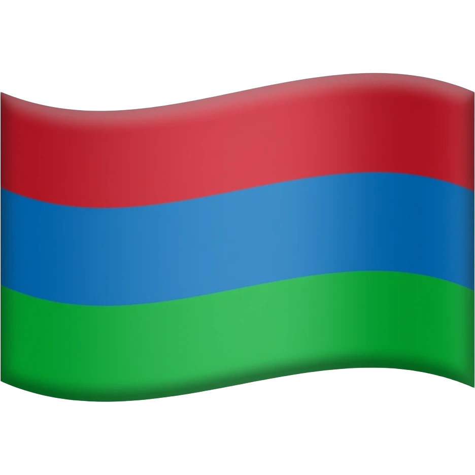 I want a flag that has red on the top, then blue in the middle and green at the bottom, I need them to be equal size as each other. So like the Russian flag but different colour emoji