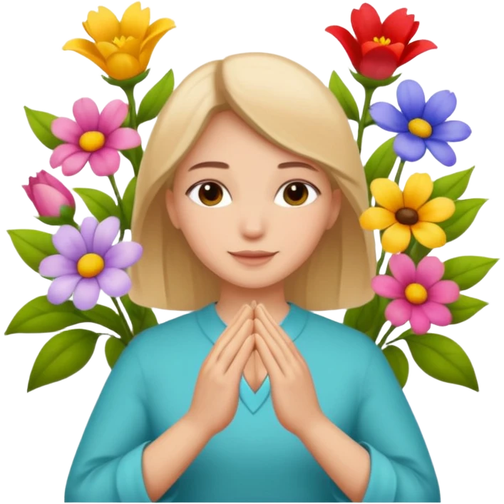Flowers and prayer hands hoping you’ll feel better emoji