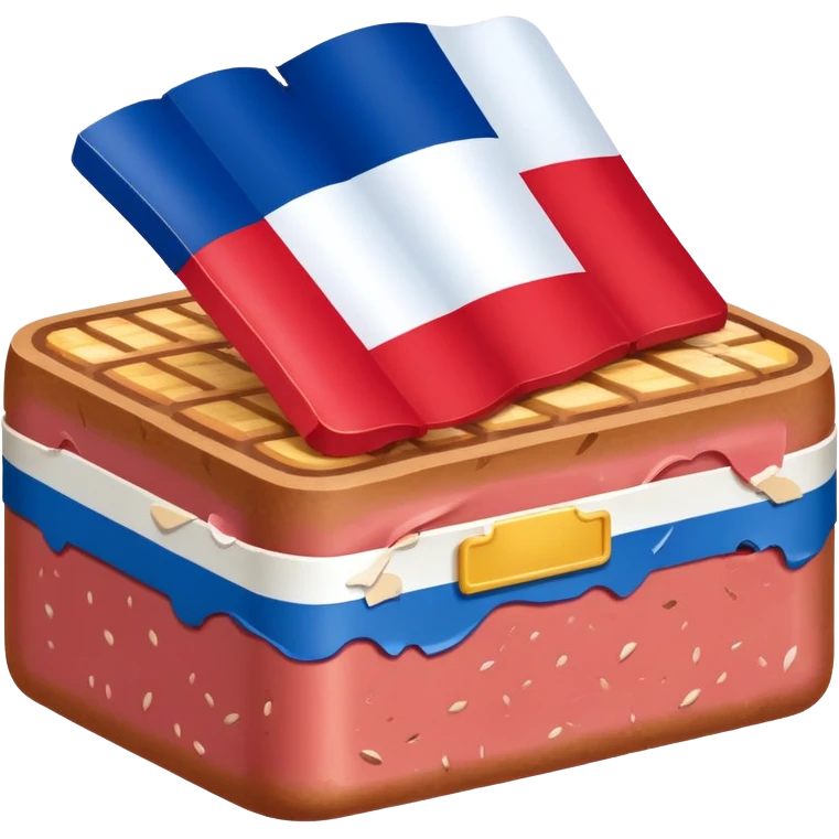 French flag on top of a SPAM LANDSCAPE  emoji