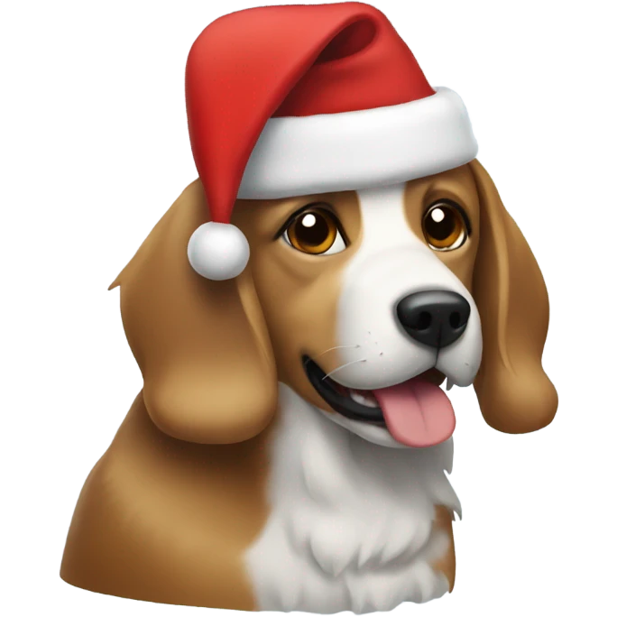 Dog with and Santa hat emoji