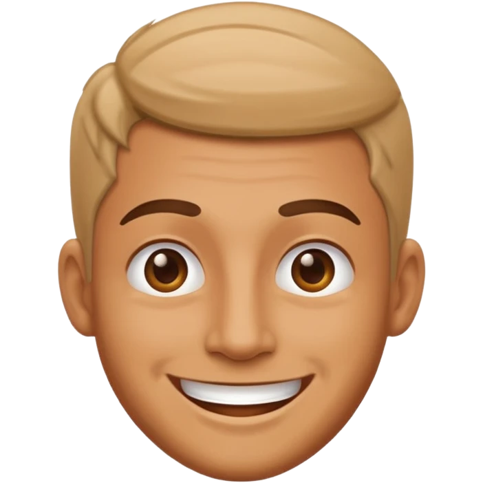 man with a happy face emoji