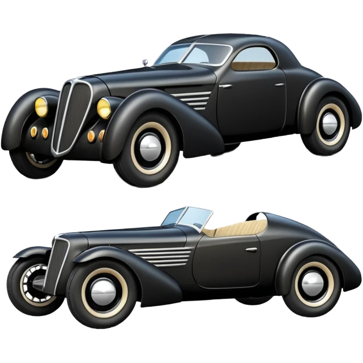  the animated series aerodynamic futuristic Batmobile loosely based on 1936 cord 812 (flat long straight faceted mechanical body) stealthy town hot rod sand buggy  emoji