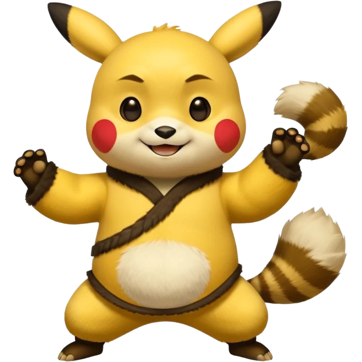 Pickachu with Kung fu panda po emoji