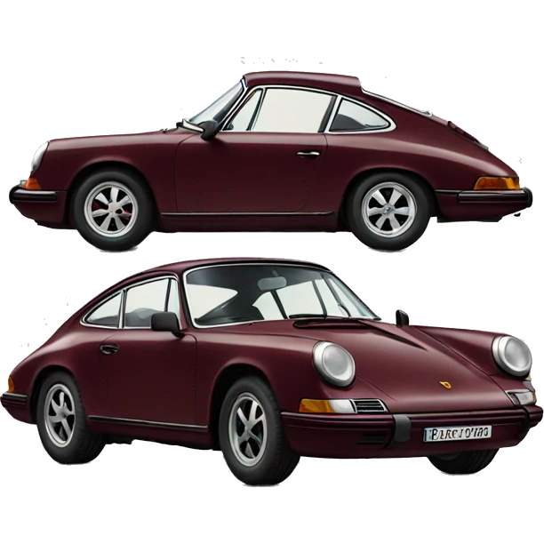 Old bordeaux Porsche emoji