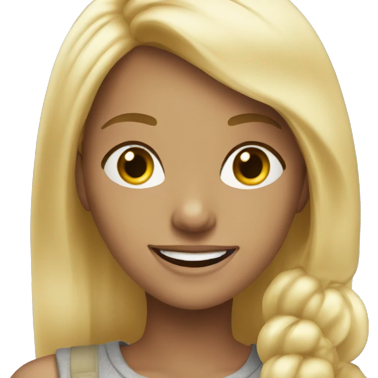 blonde girls smiling outdoors emoji