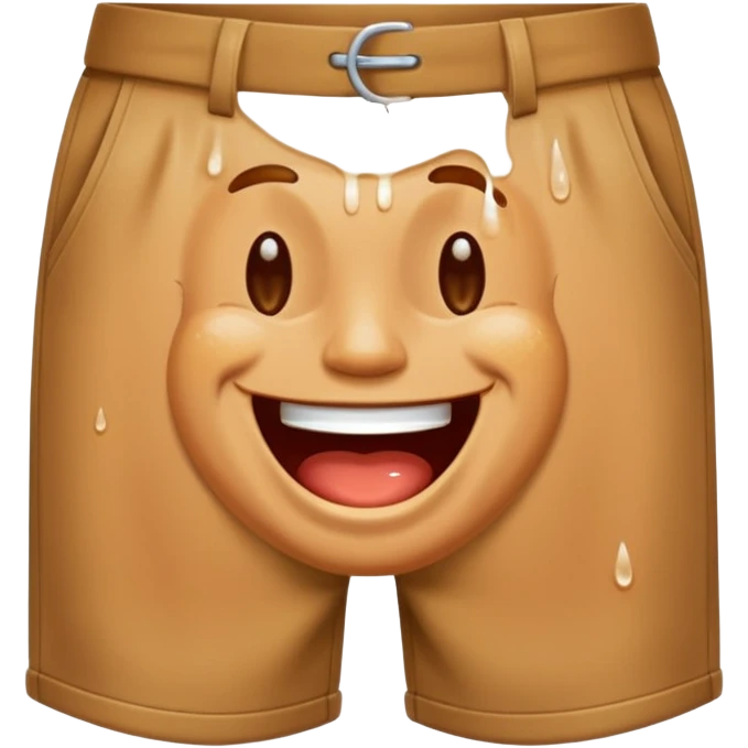 Man with wet spot on pants laughing emoji