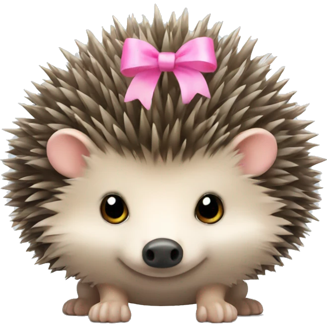 hedgehog with a pink bow emoji