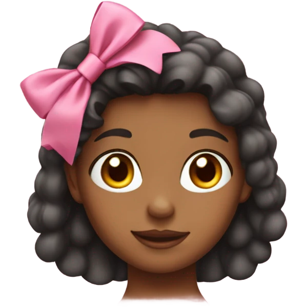 Girl with pink bow in her Hair emoji
