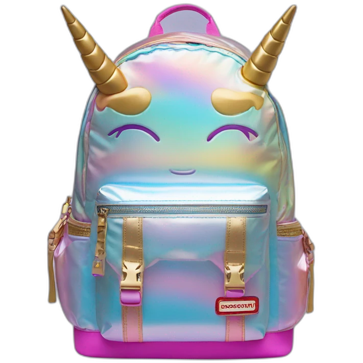 sprayground-golden-backpack-with-rainbow-unicorn emoji