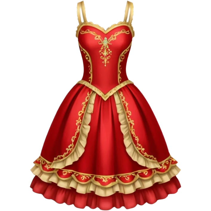 rococó vestido de ballet rojo con dorado emoji