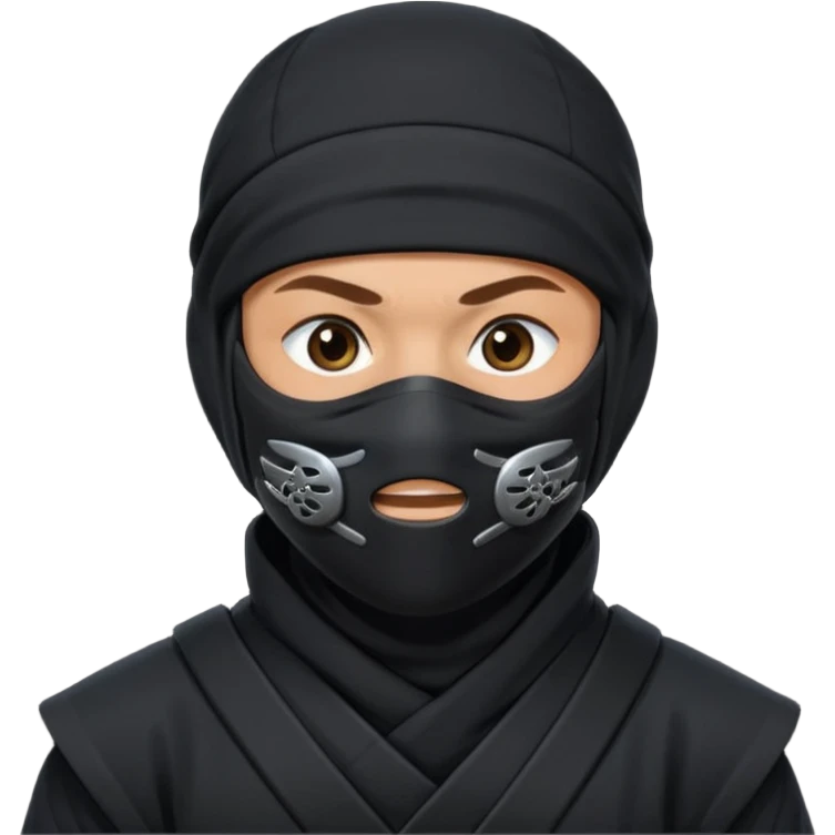  Ninja with mask covering mouth emoji