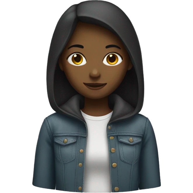 A girl with faceless emoji