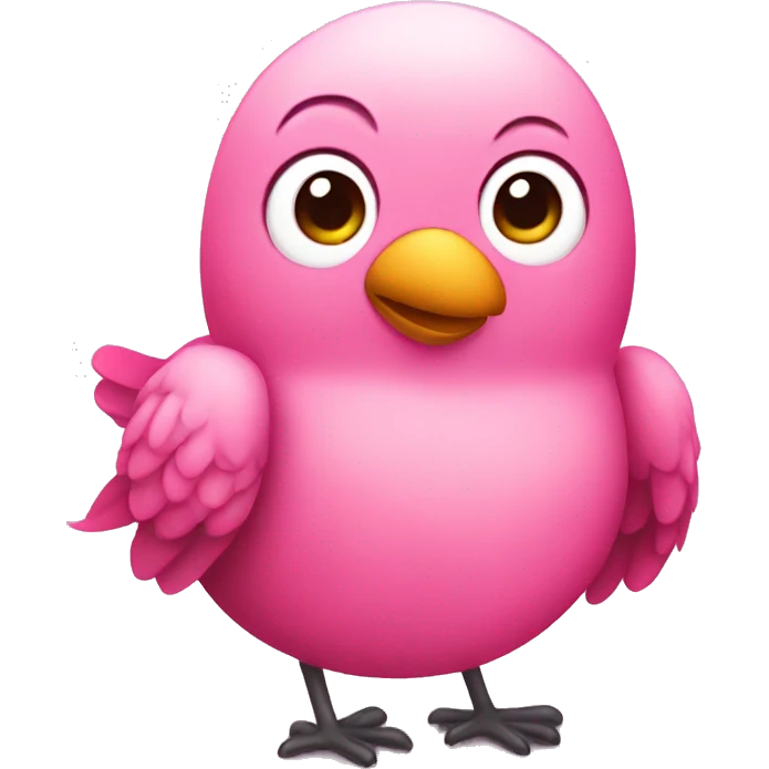 Cute pink bird emoji