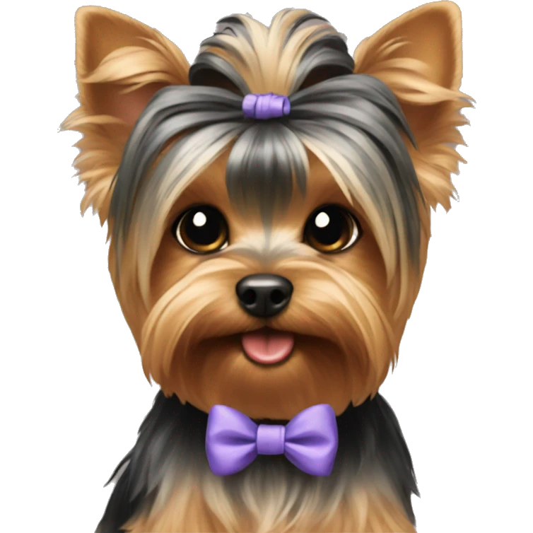 yorkie with a bow emoji