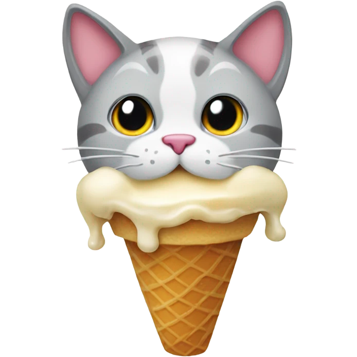 Cat eating ice cream cone emoji