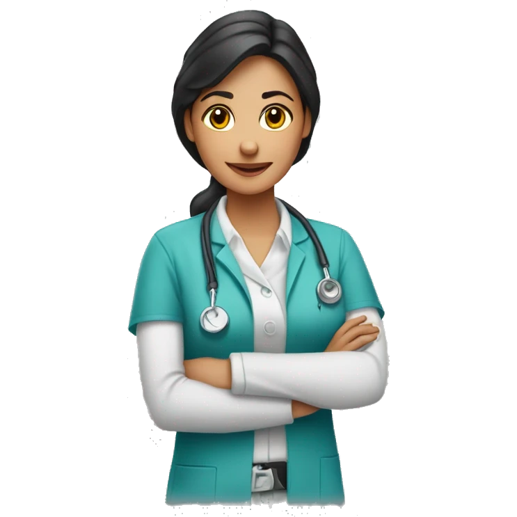 mujer morena pelinegra veterinaria emoji