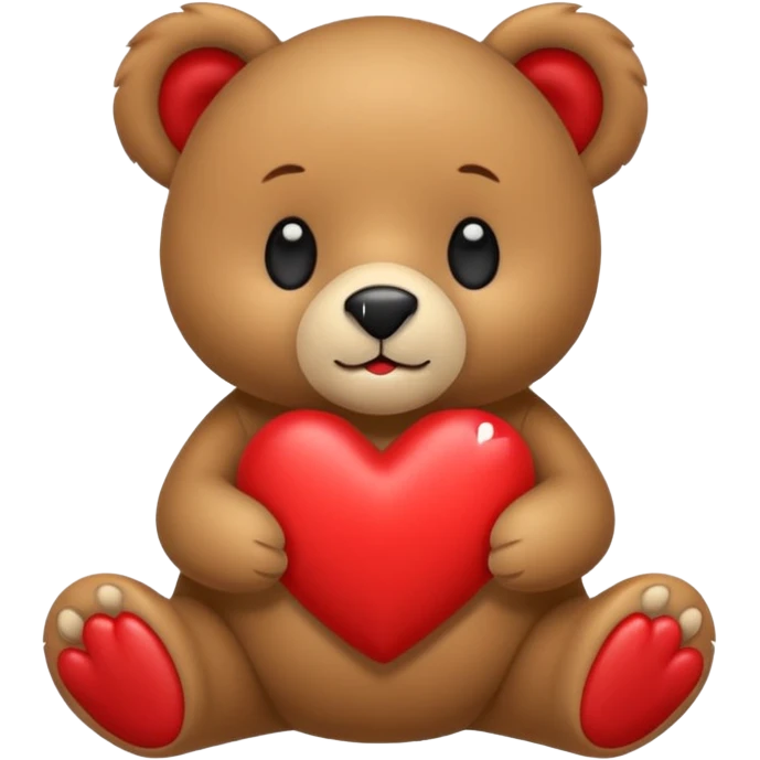 Osito con corazon i en el centro de corazon nombre agata emoji