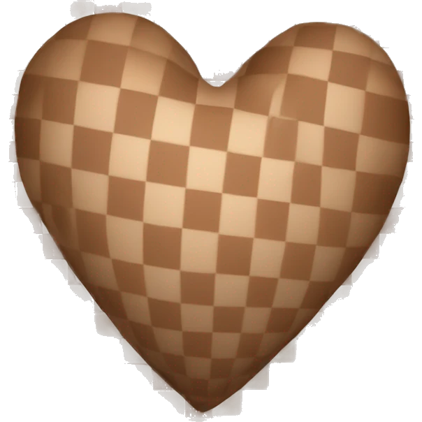 brown pastel checkered heart emoji