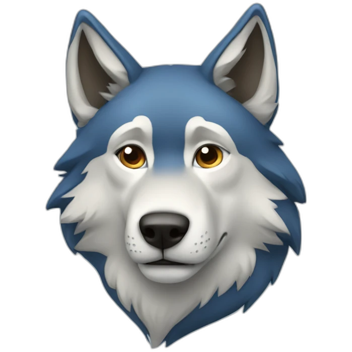Loup bleu emoji