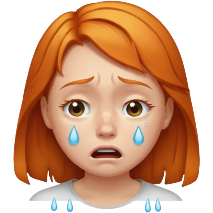 Ginger girl crying emoji