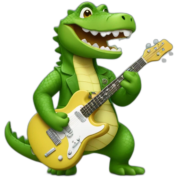 Cocodrilo verde cantando emoji