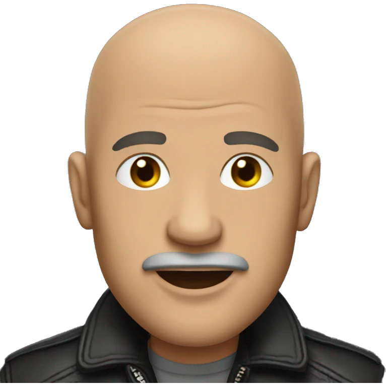 bald man in leather jacket emoji