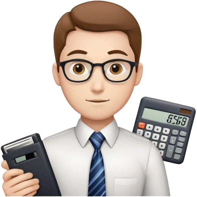 professional accountant with tie and calculator emoji