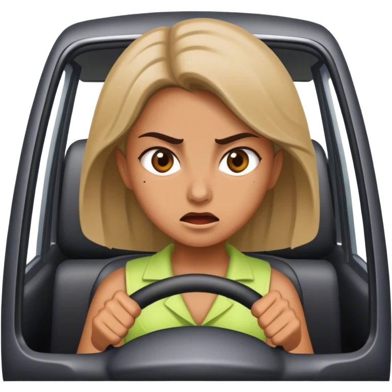 Girl with road rage emoji