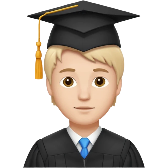 White guy wearing graduation outfit emoji