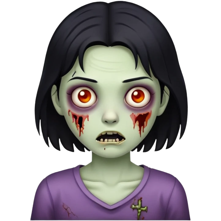 Girl zumbie and black hair emoji