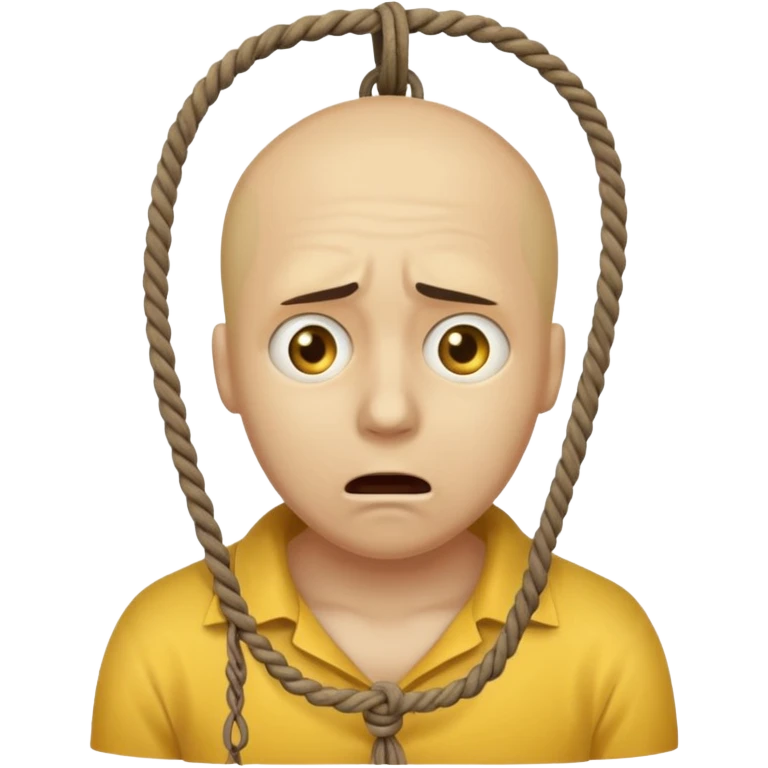 😔 with noose around neck. IOS themed emoji with regular yellowish skin(not completely yellow) only head emoji