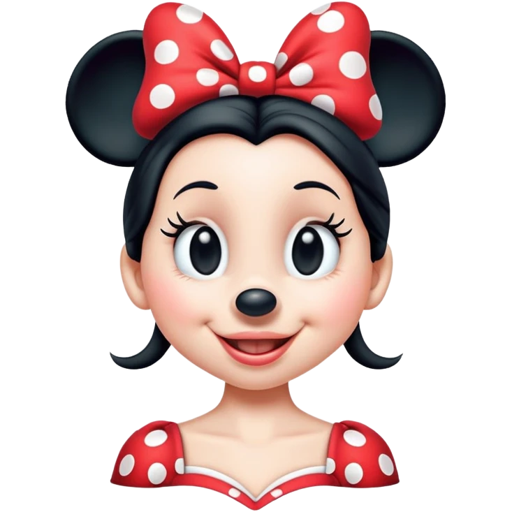 Minnie Mouse winking emoji